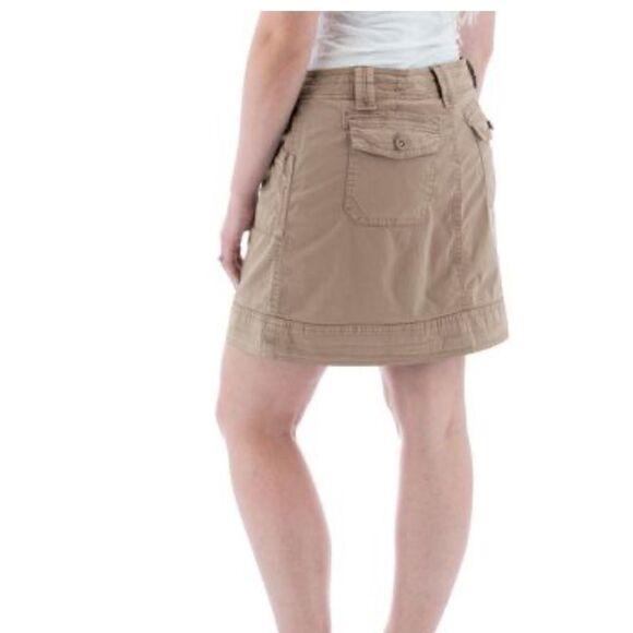 LOFT Ann Taylor Cotton Khaki Tan Y2K Cargo Mini Skirt Size 10 - Picture 1 of 9